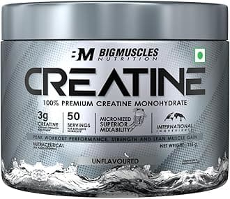 Creatine [155 G,50 Servings]| Unflavoured|Micronized Creatine Monohydrate To Support Lean Muscle Repair & Recovery|Increase Strength&Athletic Performance,Powder,1 Count