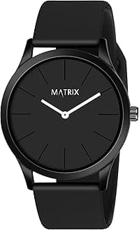 Minimalist Dial with Softest Silicone Strap Analog Wrist Watch for Men & Boys, Black, Free Size, Minimalist