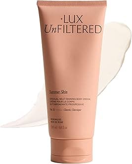 + Lux Unfiltered N°32 Summer Skin Classic Gradual Self Tanner, Hydrating Self Tanning Lotion with Shea Butter & Squalane - Non-Sticky, No Transfer, Natural-Looking - Vegan Sunless Tanner - Rosewood