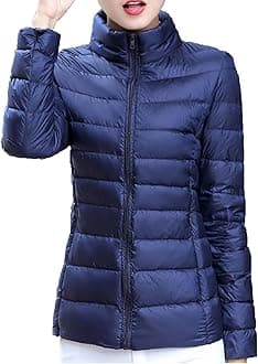GenericPackable Puffer Jacket Women Plus Size Winter Warm Jacket Padded Coats Lightweight Down Jacket Long Sleeve Outerwear