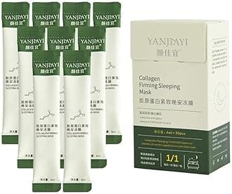 20PCS Purime Korean Collagen Firming Mask, Hydrating Anti-aging Face Masks Wash-free Sleeping Facial Mask, Portable Face Care Moisturizing Mask for Women & Men (20pcs)