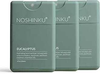 Noshinku - Refillable Hand Sanitizer Eucalyptus 3-Pack, Travel Size Spray with Hydrating Botanical Oils, Natural Ingredients, All Natural Fragrances, Sugarcane Derived Alcohol, No Parabens, No Dyes
