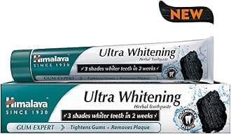 Visit the Himalaya Since 1930 Store Himalaya Ultra Whitening Herbal Toothpaste With Activated Coconut Charcoal that Gives 3 Shades Whiter Teeth in 2 Weeks -75ml