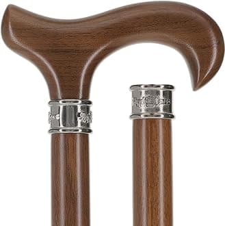 Stylish Walking Sticks – Derby Walking Canes with Wood Shaft and Pewter Collar – Colorful Cane Best Gift for Men and Women – Portable Wooden Derby Cane Safe to Walk.