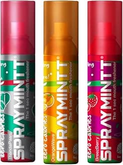 SprayminttSpraymintt Mouth Freshener | 175+ sprays of instant long lasting with Zero Calories Freshness | Thandapaan flavour + Orangewave flavour + Brezeberry flavour | 15g - Combo of 3