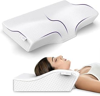 Cervical Pillow for Neck Pain and Shoulder Pain for Sleeping | 2 Years Warranty | Memory Foam Pillow with Dual - Pack of 1 - White