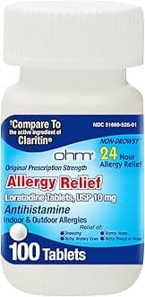 Allergy Pills - Loratadine Allergy 24 Hour Non Drowsy Relief for Seasonal Allergies, Sneezing - Loratadine 10 mg Antihistamine for Effective Non-Drowsy 24-Hour Symptom Relief - 100 Count