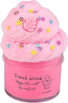 Pink Cloud Slime, Non-Sticky and Putty Slime, Stress Relief Scented Slime Toy for Kids Education, Party Favor and Birthday Gift(7oz 200ML)
