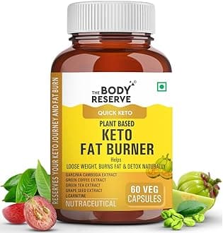 The Body Reserve Keto Fat Burner Capsules | Weight Loss Supplement with 1000mg Garcinia Cambogia, Green Coffee & Green Tea Extract | Daily Weight Loss Burner for Men & Women | Metabolism Support | 60 Veg Capsules