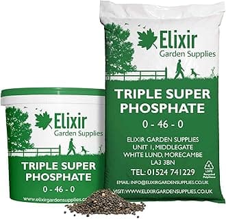 Elixir Gardens Triple Super Phosphate Ripening Fertiliser | NPK 0-46-0 | Fruit, Root, Vegetable & Flower Feed | 500g - 25kg Available in a Bag or Tub | Covers up-to 33m² | 0.5kg Bag
