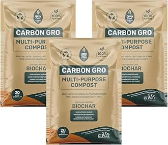 Carbon Gro Multi-purpose Compost with added Biochar - Moisture Retaining - Natural slow release - Carbon capturing biochar - 3x20L Bag (60L)