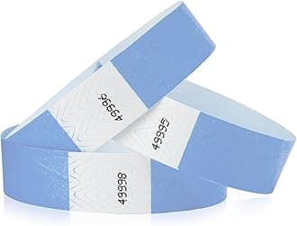 200 WristCo Sky Blue Tyvek Wristbands for Events - Comfortable Tear Resistant Paper Bracelets ID Wrist Bands for Concerts Festivals Admission Party Identification