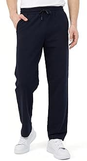COMEOR Men's Thin Lightweight Breathable Cotton Straight Leg Jogging Pants, Long Sweatpants, Men's Jogger Training Trousers, Relaxing Tracksuit Bottoms