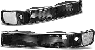 DNA MOTORING BL-CEGS03-BK-CL1 Pair of OE Style Front Bumper Parking/Turn Signal Lights Compatible with 03-14 Express Savana 1500/03-23 Express Savana 2500 3500, Black/Clear