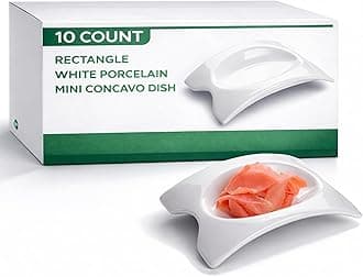 Restaurantware Porcelain Mini Dishes Pack of 10 Concave 4.1 x 2.9 Inches Chip-Resistant Porcelain Condiment Plates, Modern Tasting Dishes Durable White Concave Tableware For Appetizers