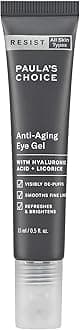 RESIST Anti-Aging Eye Gel with Hyaluronic Acid, for Dark Circles, Puffy Eyes, Crow's Feet, Fine Lines & Wrinkles, 0.5 Ounce