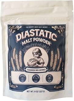 Flourish Millworks Diastatic Malt Powder - 8oz - Premium Baking Enhancer & Dough Improver - The Baker's Best-Kept Secret for Perfect Rise and Browning