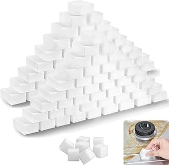 Magic Sponge Eraser, 100 Pack Heavy Duty Melamine Sponge, White Non-Scratch House Cleaning Sponge Scrubber Pads for Kitchen, Bathroom, Shoe, Deep Cleaning-Stain Remover