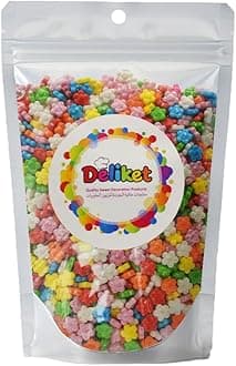 Deliket Mini Beans Flower shapes - Mixed Colors Mini Flower-Shaped Edible Decoration Beans – Mixed Colors Sprinkles for Cakes, Cupcakes & Desserts 500G