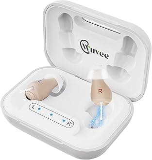 OTC Hearing Aids for Seniors, Rechargeable Hearing Amplifiers Devices with Noise Cancelling, Superior Sound Quality for Women Men Hearing Loss, Auto On/Off