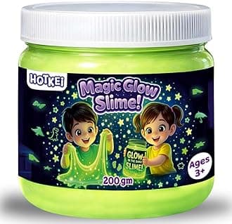 - (200gm) Glow in The Dark Slime for Kids DIY Toy Slimy Glowing Slime Gel Jelly Putty Art Toys Birthday Gift Box for Boys Girls 3 to 10 Years