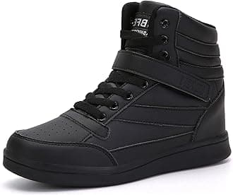 - Womens High Top Sneakers with Hidden Wedge Heel Ankle Support 2 Inch Height Increase 80s Retro Casual Boots