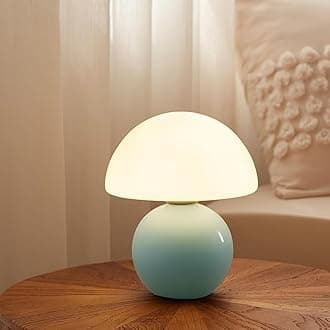 Mushroom Lamp Table Lamp for Bedroom,Desk Bedside Small Lamps for Living Room Night Stands,Mushroom Decor Cute Mini Modern Mid Century Lamps,Unique Aesthetic Home Living Room Decor(Blue)
