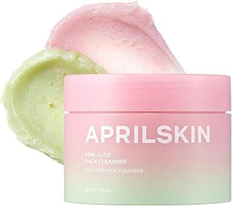APRILSKIN Pink Aloe Facial Polish Cleanser | Gentle Exfoliation with Mungbean & Soybean Scrub | Removes Waterproof Makeup & Sunscreen | Non-Comedogenic Cleanser for All Skin Types | Korean Skincare