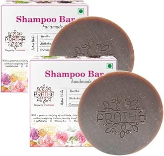 Pratha Shampoo Bar Pack of 2 (100gm X 2) – Shikakai, Reetha, Amala, Bhrujngaraj, Coconut Milk, Hibiscus, 200gm