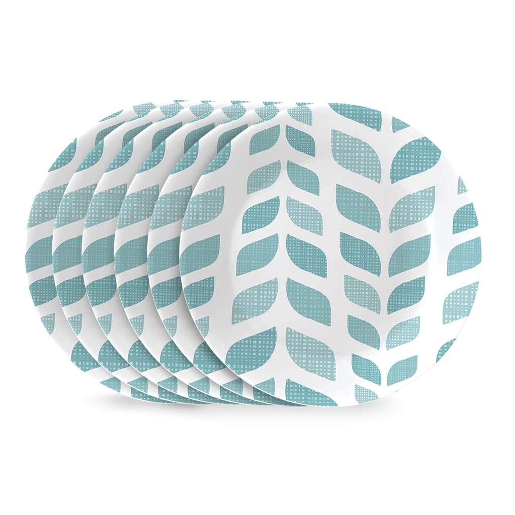 Vitrelle 6.75" Salad Appetizer Plate Set, Triple Layer Glass and Chip Resistant, Lightweight Round Plates, 6-Piece Northern Pines