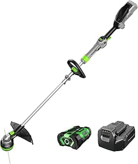 EGO ST1511T 15" 56 Volt Li-ion Cordless String Trimmer Kit with Alu Foldable Shaft Battery and Charger, 15" Power Load/Extendable/Gauge (2.5AH) Black