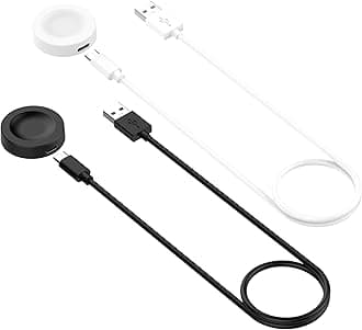 Charger for Huawei Watch 4/4 Pro/3/3 Pro/Ultimate/GT3 SE/GT3/GT3 Pro/GT2 Pro/GT2 ECG/GT Cyber/Buds/GT Runner/D Charger (3.3ft) USB Adapter Charge Cord Charging Cable Wire Clip Dock (Black,White)