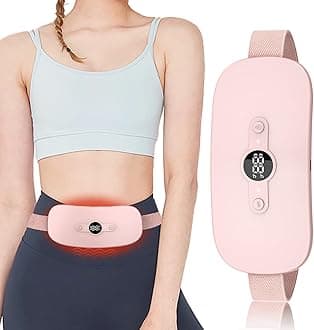 Heating Pad for Period Cramps, Portable Menstrual Cordless Electric Heated Pads for Pain Relief with Massager Rechargeable Heating Pad Birthday Gifts for Mom Women Girlfriend Pink