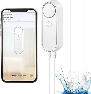 Jadeshay WiFi Water Leak Detector, Smart Wireless Water Sensor Alarm 2 in 1 Water Leak Detector Water Level Sensor 90dB Water Leakage Alarm w/Remote Monitoring for Home Kitchens Bathrooms