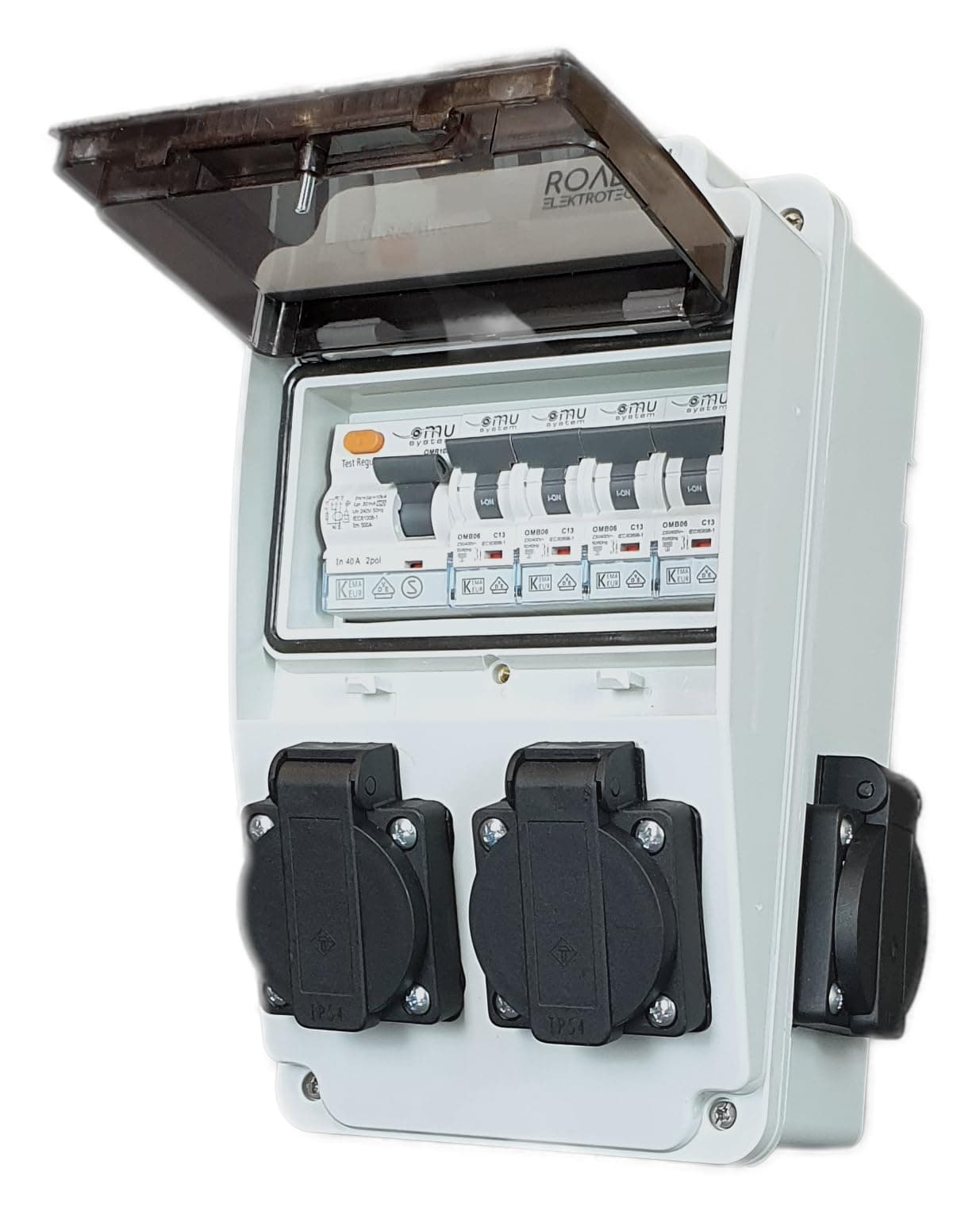 UK Power Distribution Box - 4x 13A UK Sockets with 40A RCD and 13A 'C' MCBs, Waterproof IP54- Wall Power Distributor - Designed for UK Market and Includes 13Amp MCB