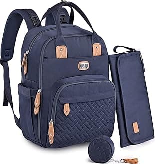 Diaper Bag Backpack with Portable Changing Pad, Pacifier Case and Stroller Straps, Large Unisex Baby Bags for Boys Girls, Multipurpose Travel Back Pack Moms Dads, Navy Blue