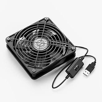 ELUTENG 120mm Fan With 3 Speed 5V USB Powered Case Fan 1500PRM Gaming PC Portable Cooling Suitable for Tablet TV Receiver Router DVR Play Station Xbox Computer and More