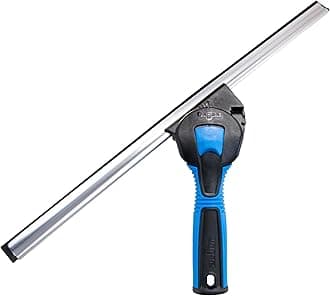 Professional Connect and Clean 18” Swivel Window and Glass Cleaning Squeegee with EZ Change, Large Surfaces with Streak-Free Results, Swiveling Head for Corners and Edges, Rubber Replacement