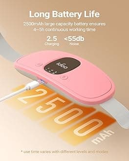 iDOO Heating Pad for Period Cramps, FSA Eligible Items, Valentines Gifts for Her Women Girls, Portable Heating Pad, Cordless Back Belly Heat Pad for Menstrual Cramps Relief, Period Heating Belt, Pink