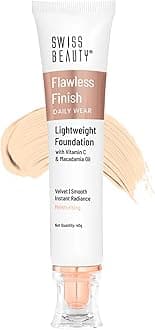 Flawless Finish Foundation | Medium Coverage | Lightweight |Oil-Free Formula |Radiant Finish | Shade - 01 White Ivory, 50gm