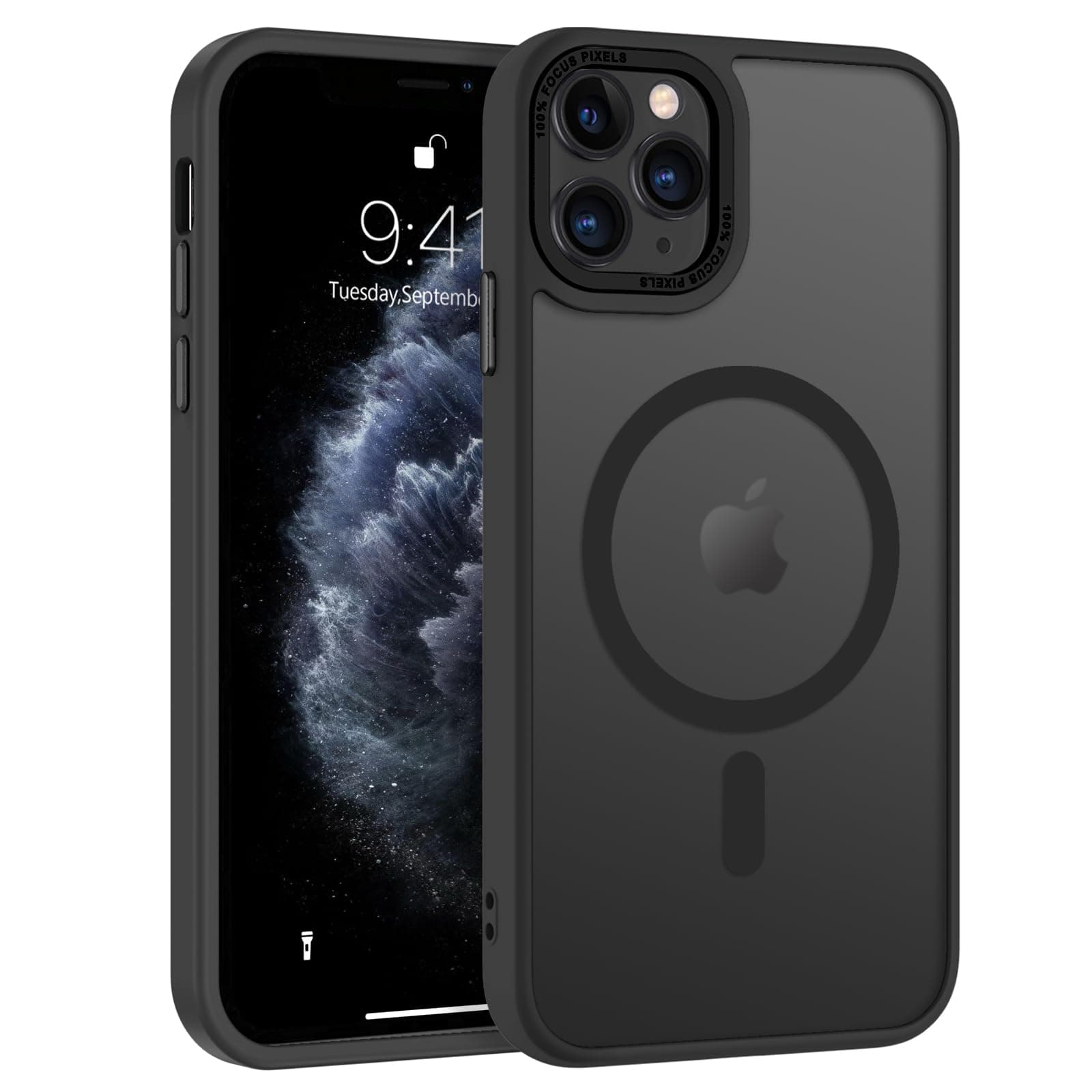 for iPhone 11 Pro Case 2019 [Compatible with Magsafe] Translucent Matte Magnetic Phone Case iPhone 11 Pro 5.8" Slim Thin Shockproof Bumper Women Men Protective Cases Cover, Black