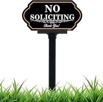 No Soliciting Yard Sign With Stake