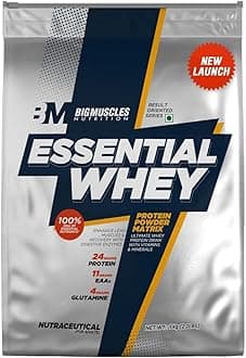 Essential Whey Protein 1Kg [Dutch Chocolate] | 24g Protein/serving with Digestive Enzymes,Vitamin & Minerals, No Added Sugar|Improved Strength, Faster Recovery & Muscle Building