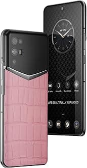 Vertu iVERTU Alligator Skin 5G Phone, Unlocked Smartphone, Secure Encrypted, 64MP Camera, 12+512G, 120Hz FHD+(1080 * 2400) OLED Display, Dual SIM, Fast Charge (Rose Pink)