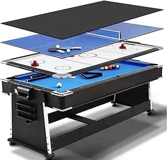 7ft Blue Pool Table Billiard + Air Hockey + Tennis Table + Cover plan for table indoor gaming pool table.
