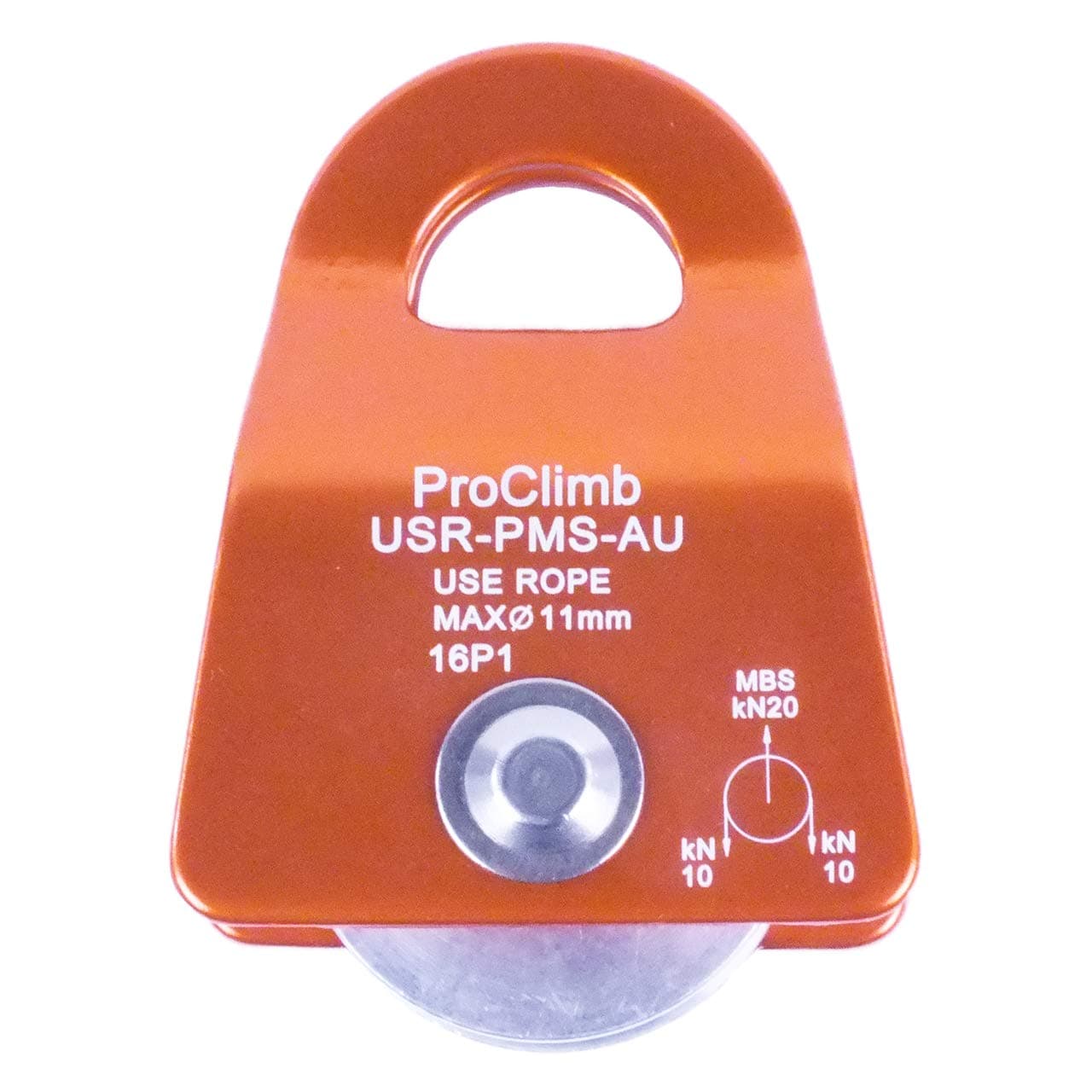 20 kN CE/UIAA Certified Single Sheave Micro Prusik Minding Pulley (Orange)