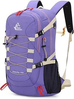 Bseash 40L Waterproof Hiking Backpack with Rain Cover, Outdoor Sport Travel Bag Daypack for Camping Climbing Skiing Cycling (Violet)
