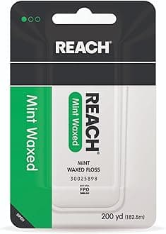Reach Waxed Dental Floss for Plaque and Food Removal, Refreshing Mint Flavor, 200 Yards, 1 Count