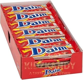 Daim Chocolate Bar 28 gram Each Bar Pack of 24 Boxed Packed Famous Swedish Chocolate Bar Ideal Present for Christmas, Birthday | Swedish Daim Bar with Roasted Almond Chocolate