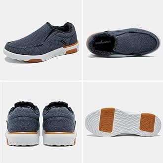 OrthoComfoot Men's Orthopedic Comfortable Slip-On Shoes with Arch Support, Orthotic Loafers for Plantar Fasciitis, Canvas Leisure Vintage Flat Walking Shoes for Foot and Heel Pain Relief